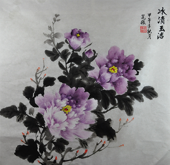 倪宪振作品1《冰清玉洁》斗方 2014年